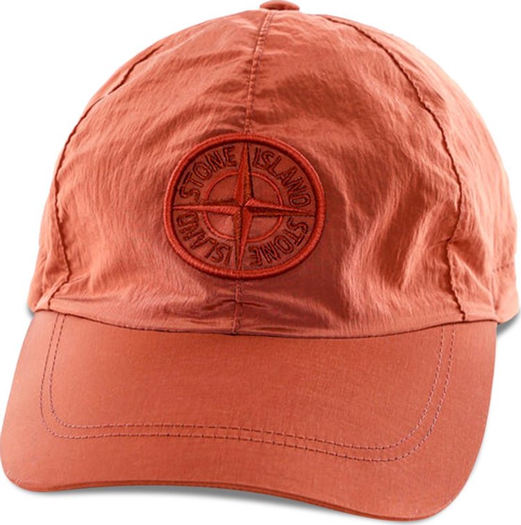 Stone Island Nylon Logo Hat 'Brick Red'