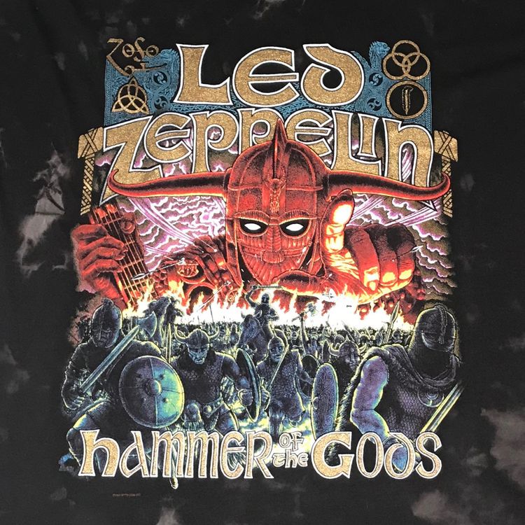 Vintage Led Zeppelin Hammer Of The Gods Tie Dye Tee Black