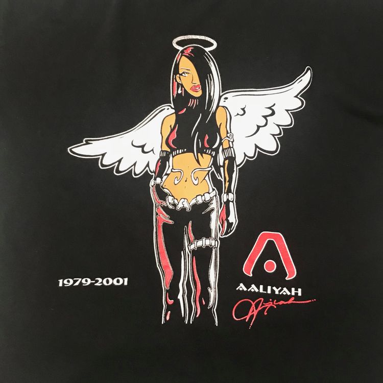 Vintage Aaliyah One Angel In A Million Tribute Tee Black