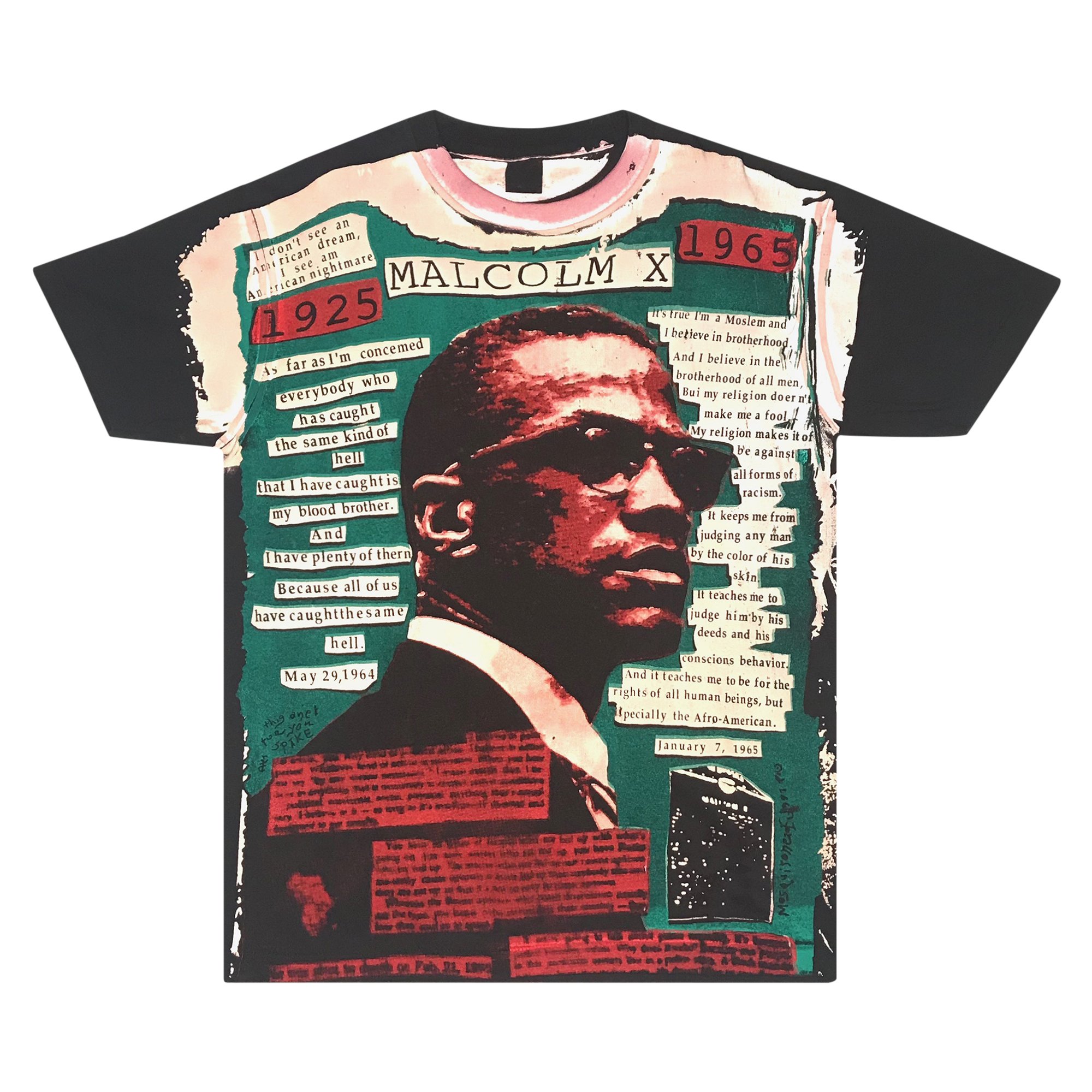 Buy Pre-Owned Vintage 1991 Mosquitohead Malcolm X Tee 'Black 