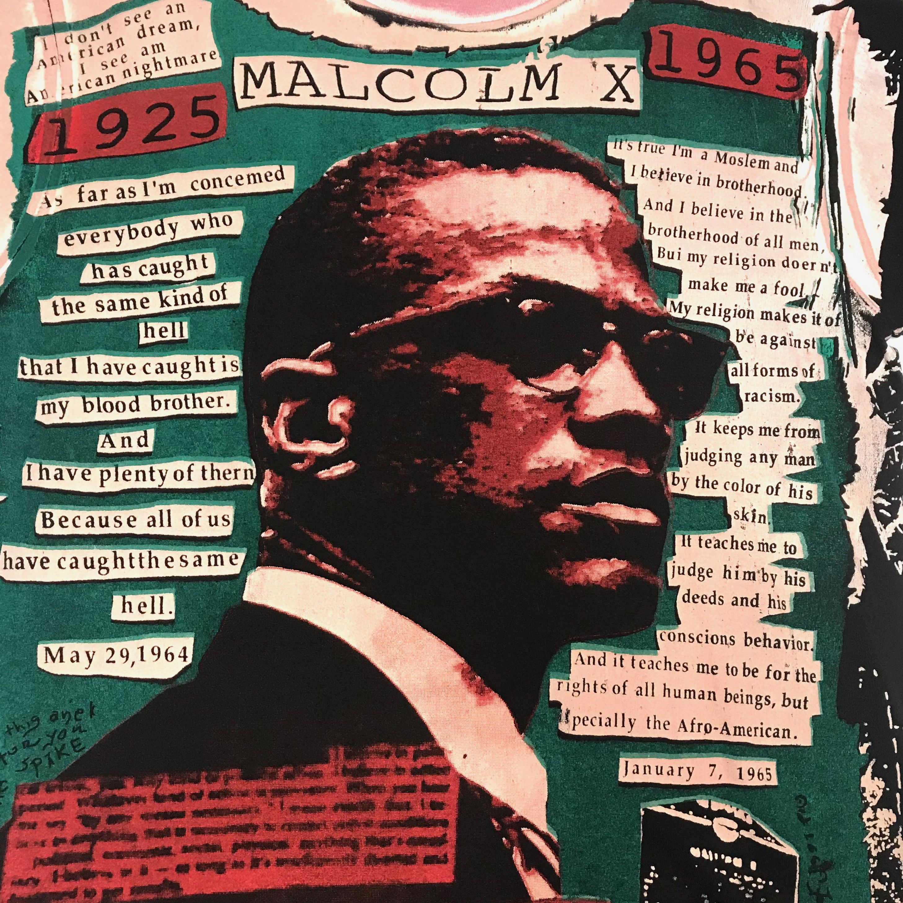 Buy Vintage Mosquitohead Malcolm X Tee 'Black' - 3099 11991103MMXT
