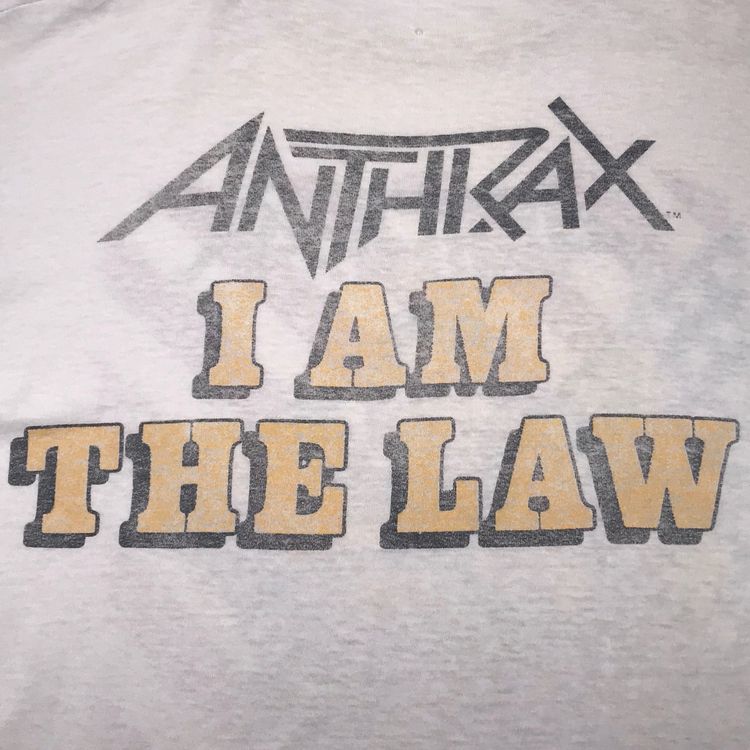 Vintage Anthrax I Am The Law Judge Dredd Tee White