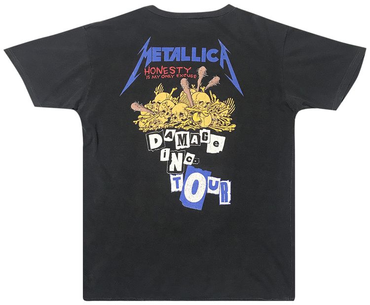 Vintage Late Metallica Damage Inc European Tour Tee Black