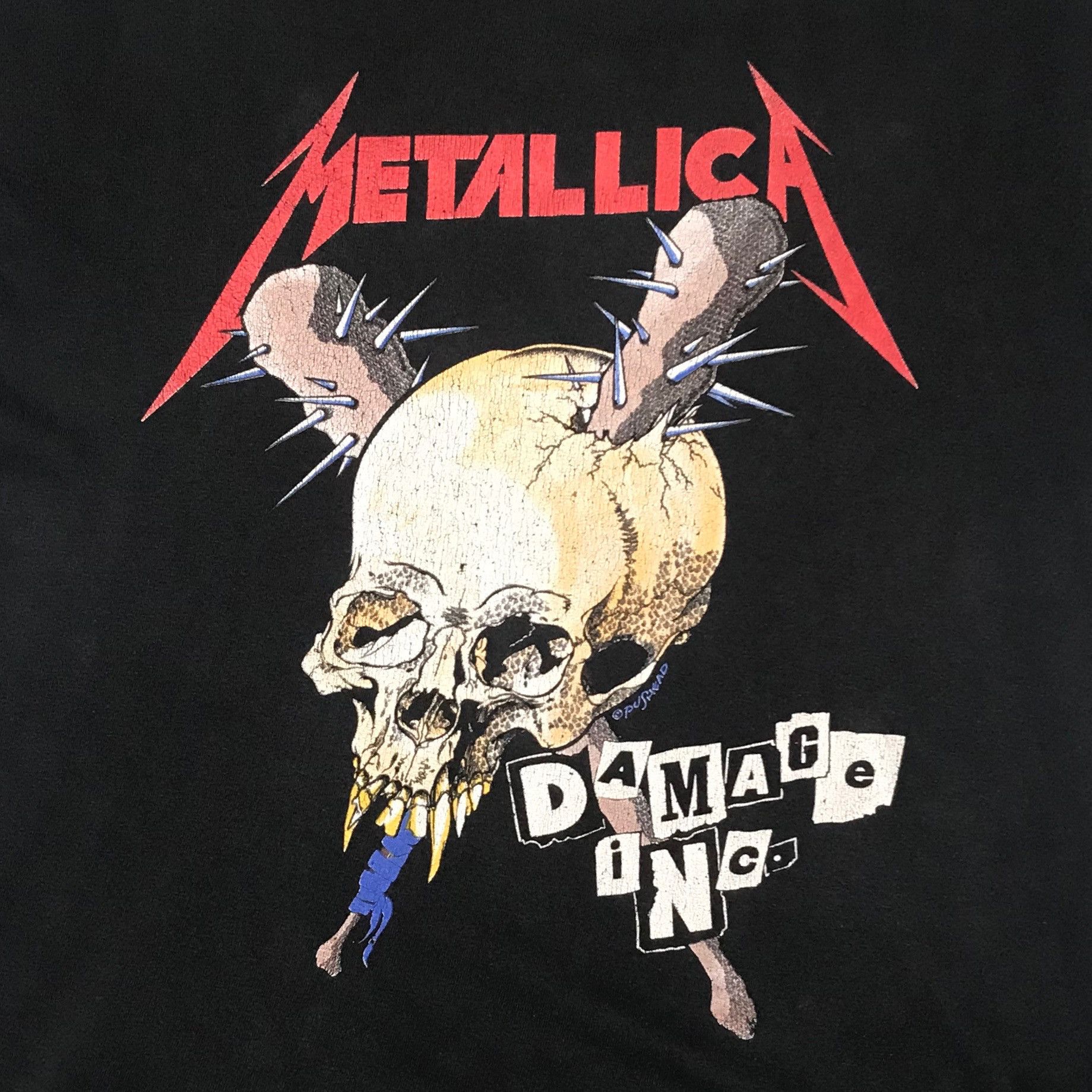 Buy Vintage Late Metallica Damage Inc. European Tour Tee 'Black