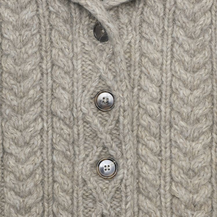 Maison Margiela Cable Knit Cardigan Beige