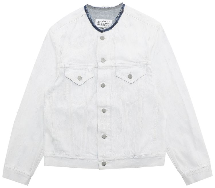 Maison Margiela Painted Denim Jacket WhiteBlue