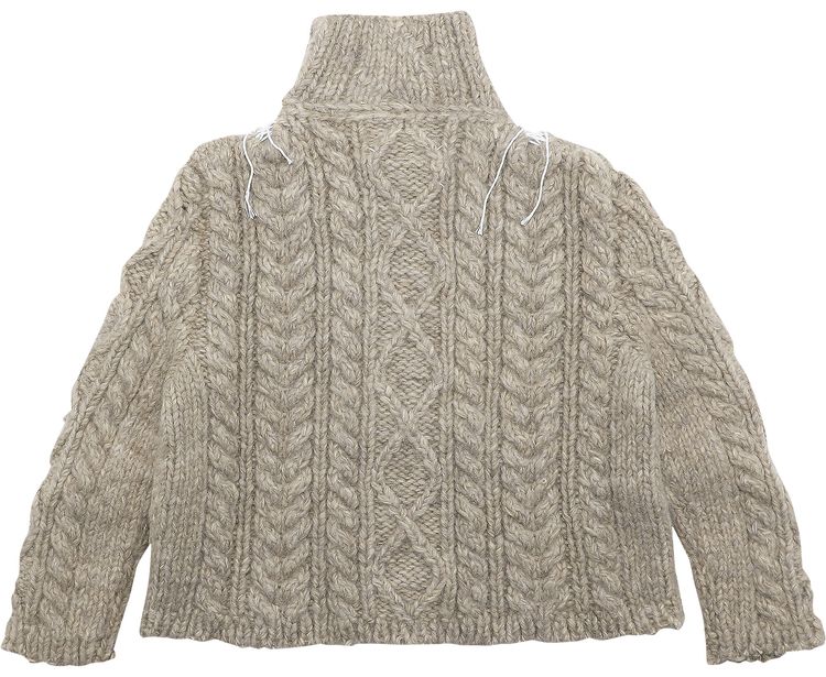 Maison Margiela Cable Knit Cardigan Beige