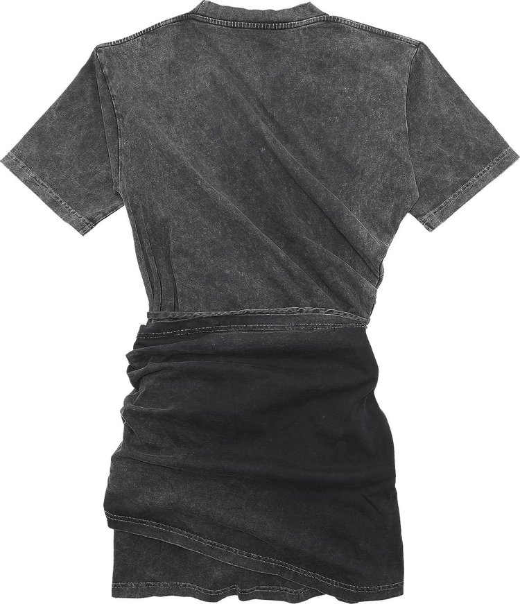 YProject Twisted T Shirt Mini Dress Black Acid Wash