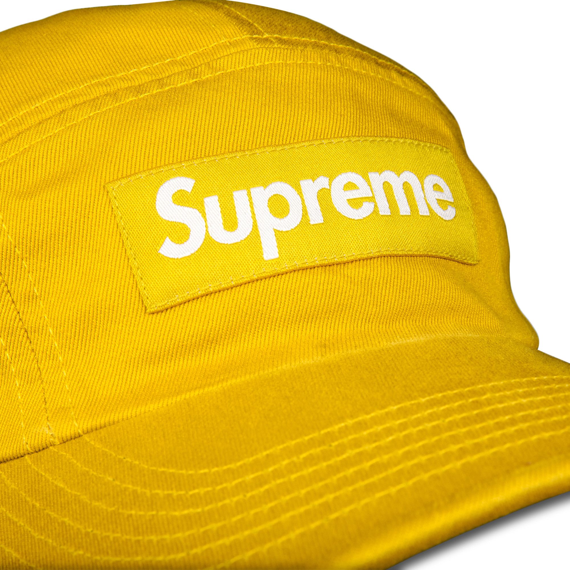 Buy Supreme Washed Chino Twill Camp Cap 'Sulfur' - FW21H90