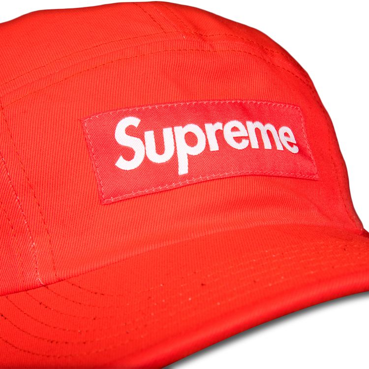 Supreme Washed Chino Twill Camp Cap Neon Red