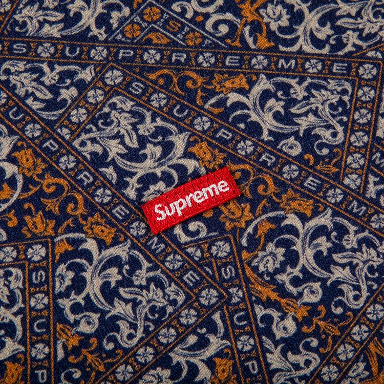 Supreme Small Box Tee Navy Floral Cards
