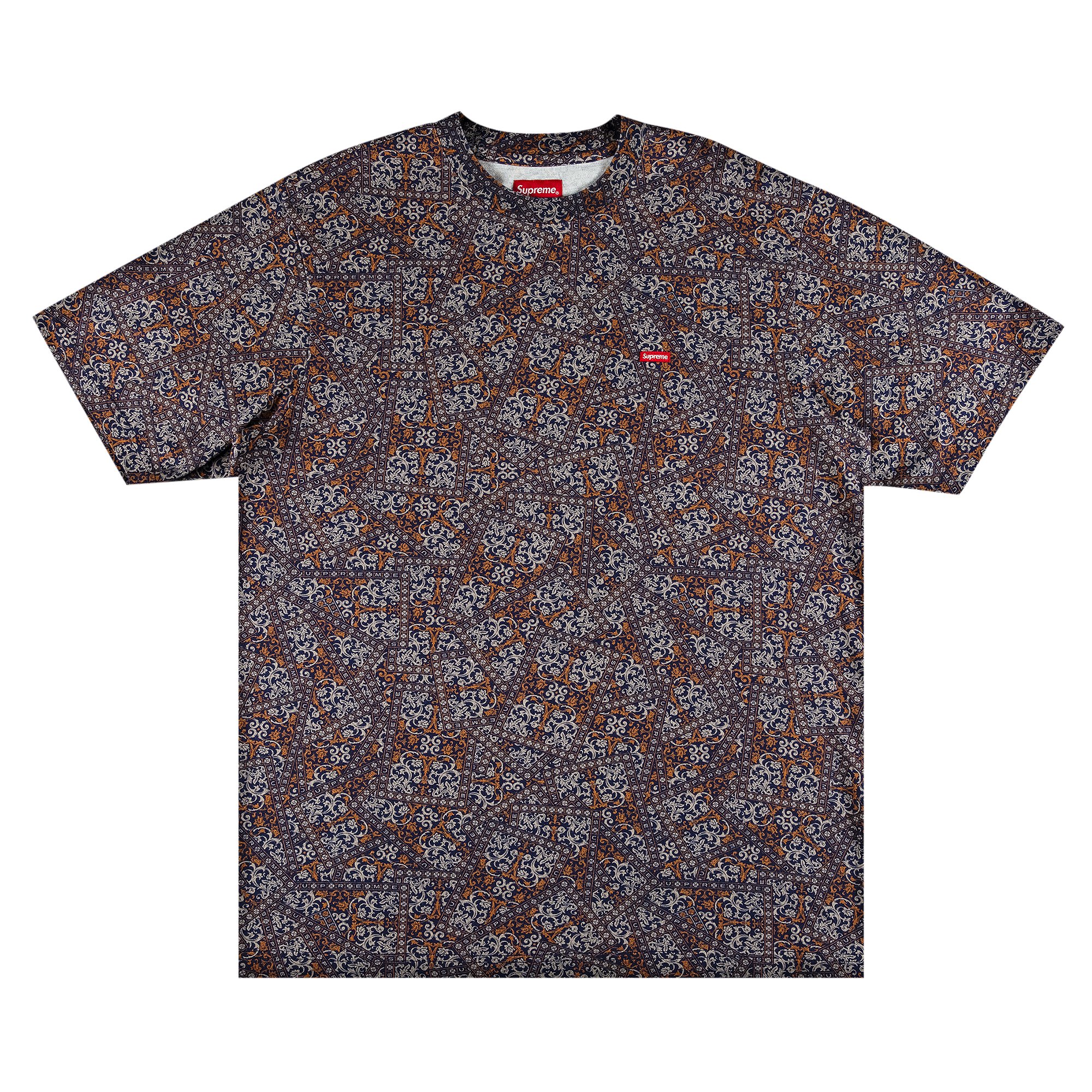 Supreme Small Box Tee 'Navy Floral Cards'