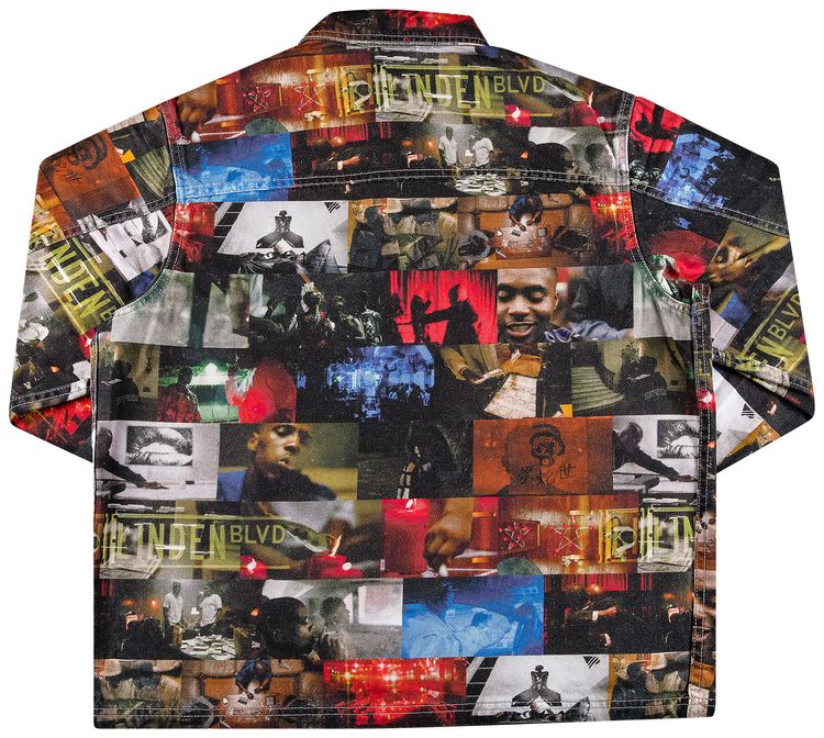 Supreme Nas and DMX Collage Denim Chore Coat Multicolor