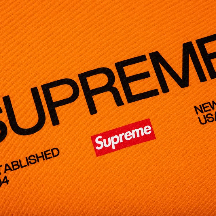 Supreme Est 1994 Tee Orange