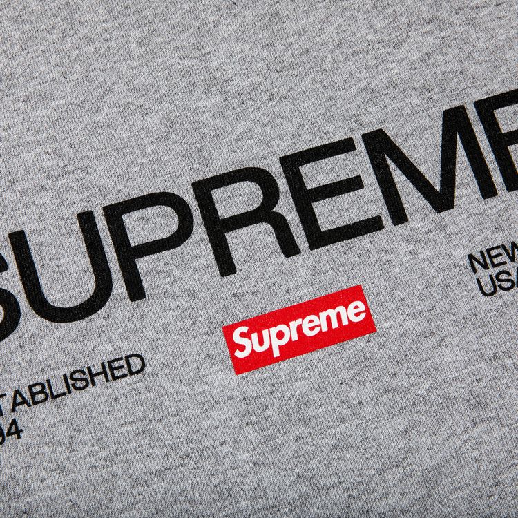 Supreme Est 1994 Tee Heather Grey