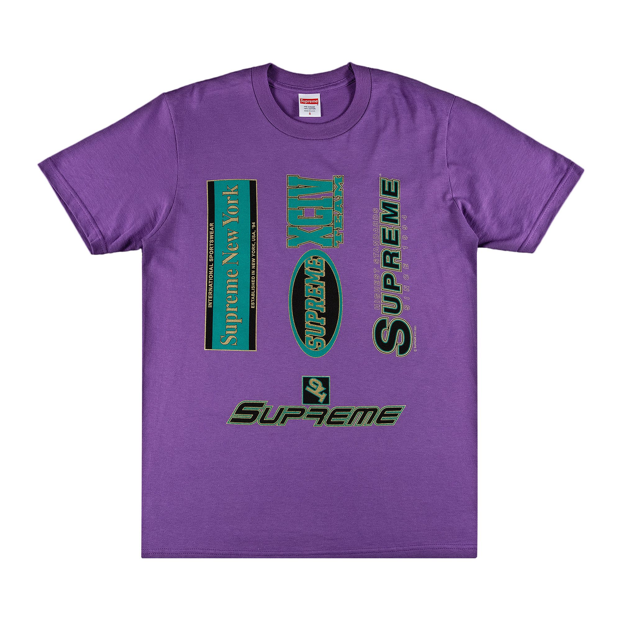 Size xl Supreme Multi Logos Tee Purple