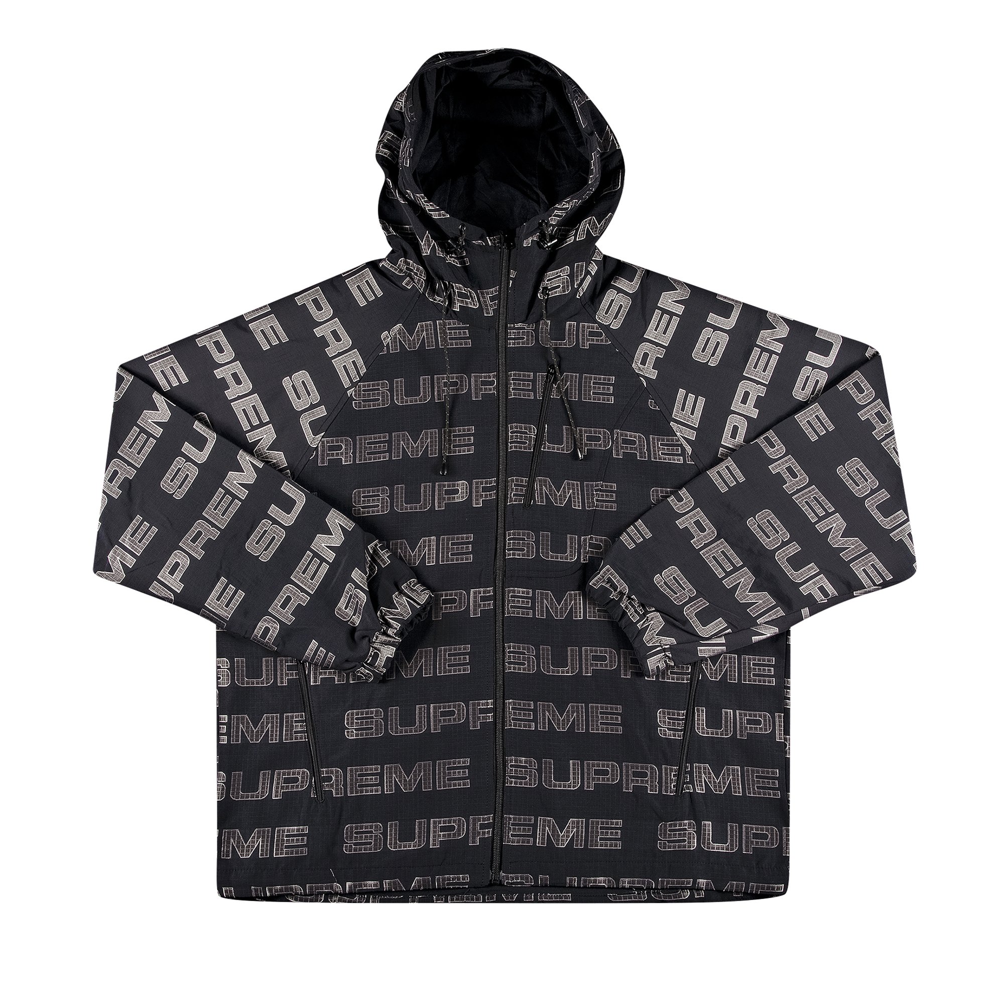 Buy Supreme Logo Ripstop Hooded Track Jacket 'Black' - FW21J61