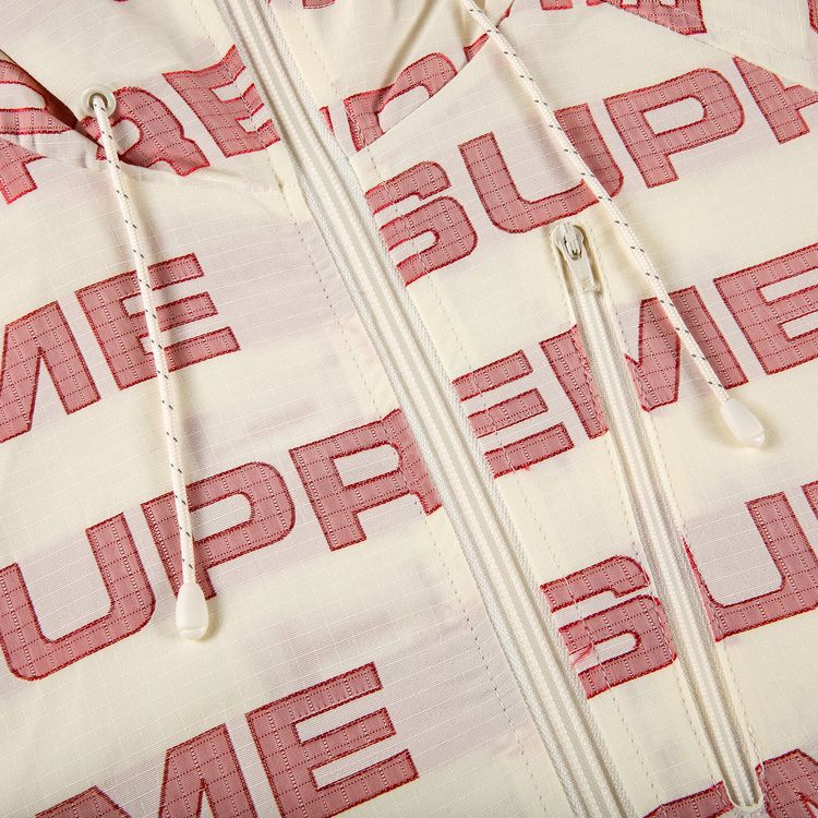 Supreme Logo Ripstop Hooded Track Jacket Natural