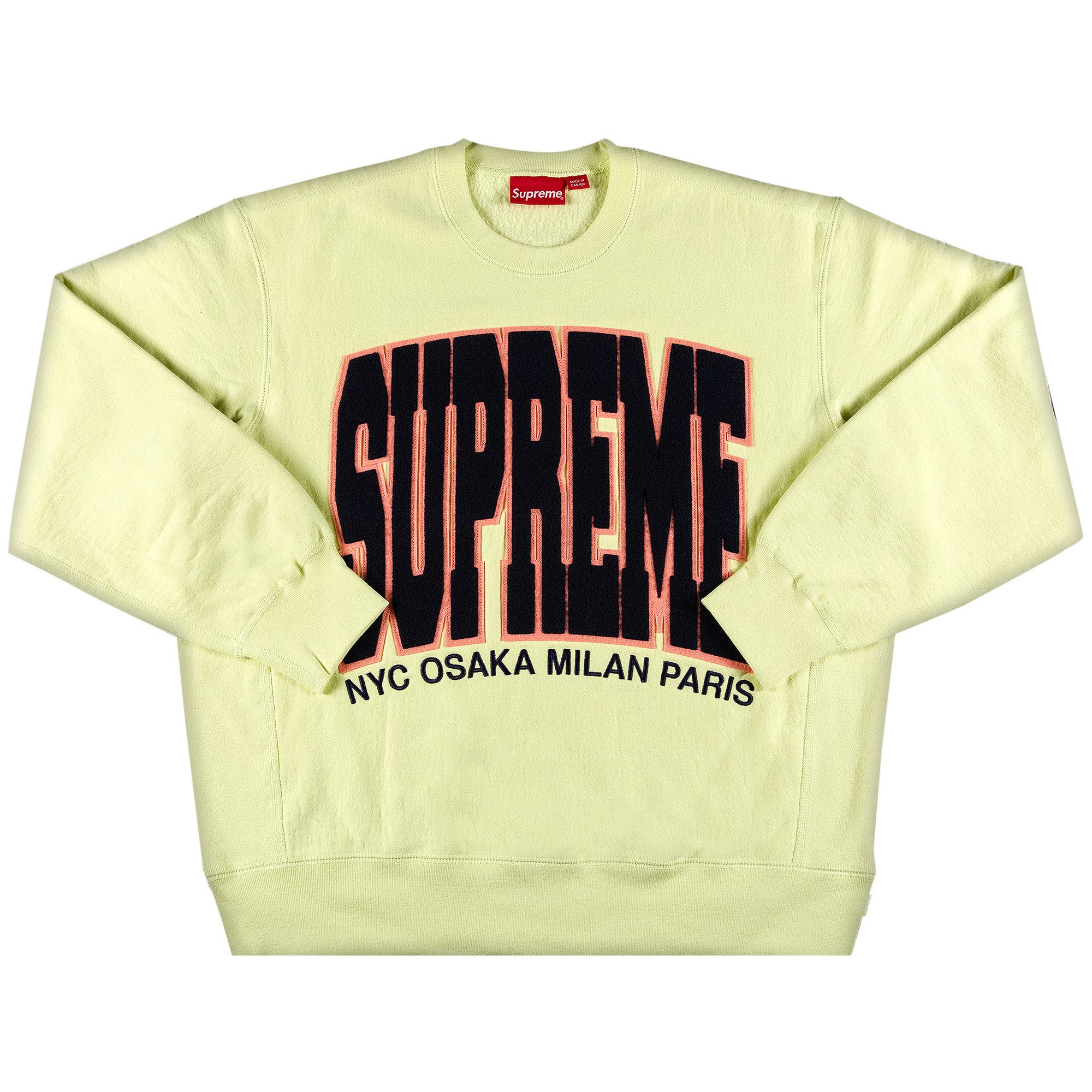 Buy Supreme Cities Arc Crewneck Pale Lime FW21SW25 PALE LIME GOAT