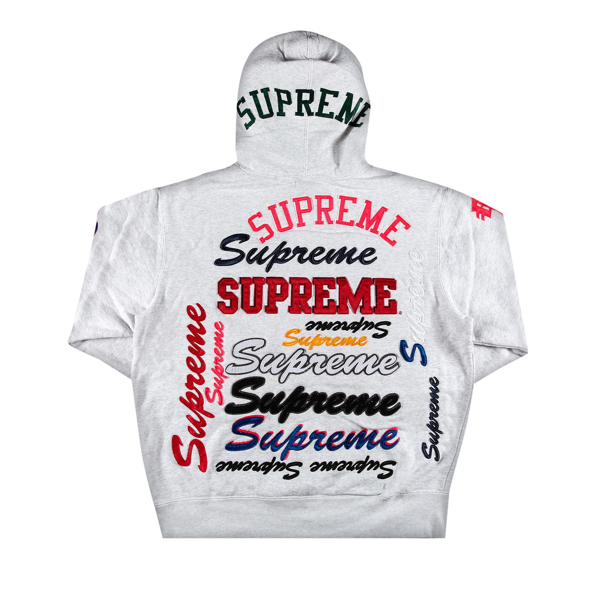 Size xl Supreme Multi Logo Hooded Sweatshirt 'Ash Grey'