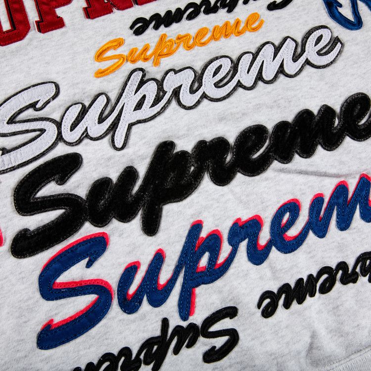 Supreme Multi Logo Hooded Sweatshirt Ash Grey