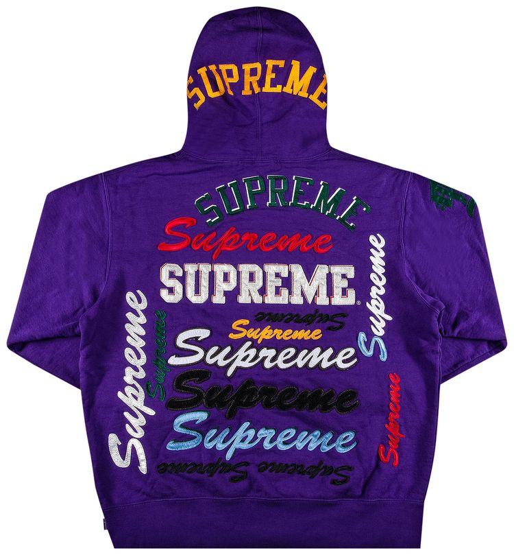 Supreme Multi Logo Hooded Sweatshirt Purple