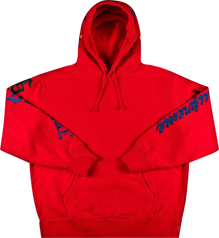 Supreme Multi Logo Hooded Sweatshirt Red