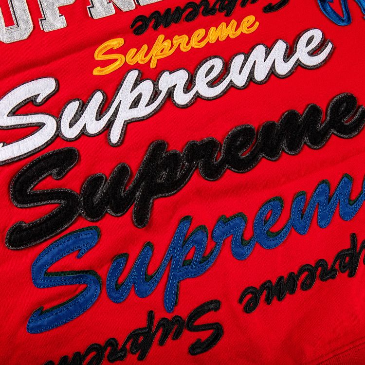 Supreme Multi Logo Hooded Sweatshirt Red