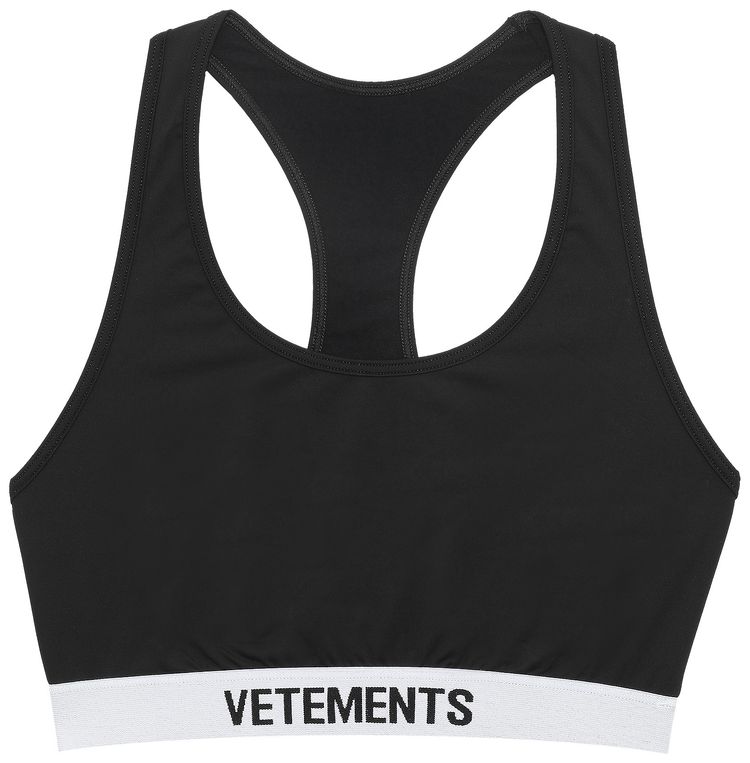 Vetements Logo Sports Bra BlackWhite