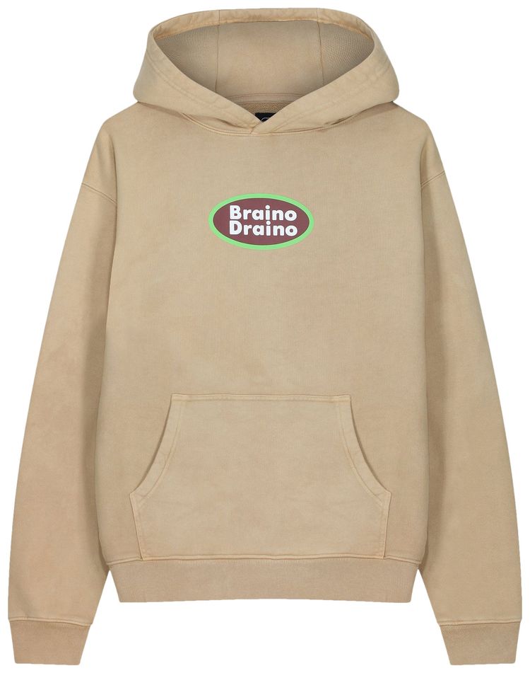 Brain Dead Braino Draino Hooded Sweatshirt Tan
