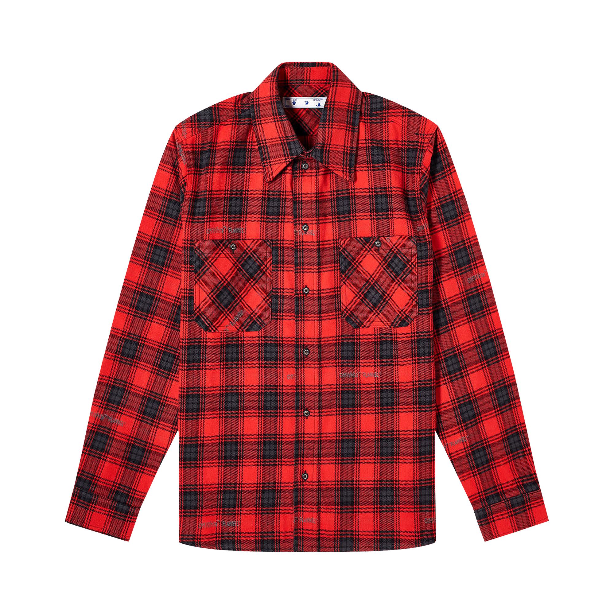 Off white flannel check shirt new arrivals