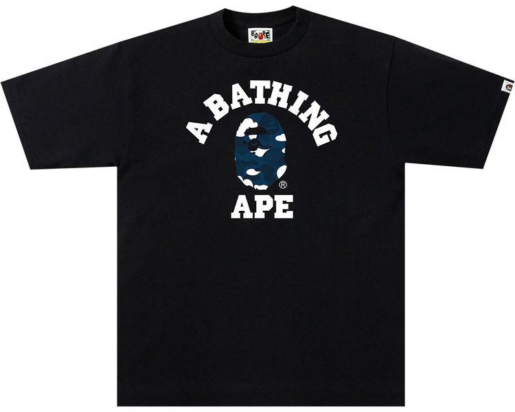 BAPE Stripe ABC Camo College Tee BlackNavy