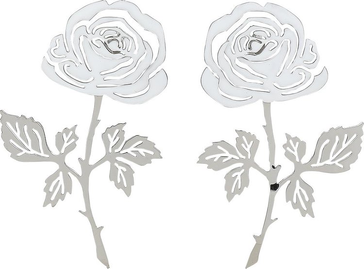 Y/Project Rose Earrings 'Silver/White'