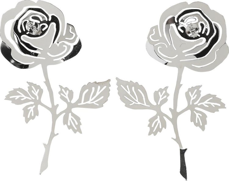 YProject Rose Earrings SilverWhite