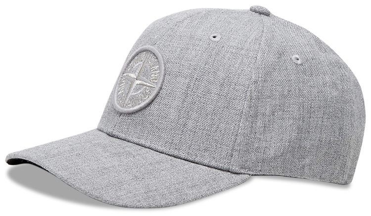 Stone Island Six Panel Logo Cap Melange Grey