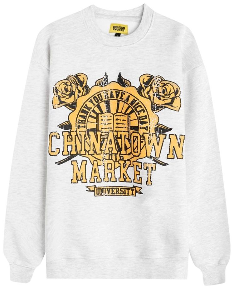 Chinatown Market University Crewneck Grey