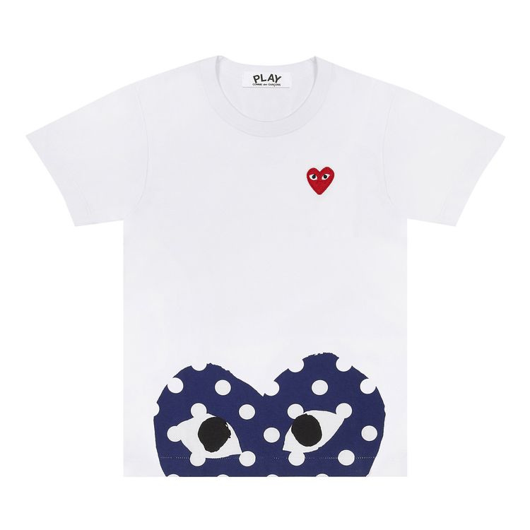 Comme des Garcons PLAY Polka Dot Half Heart T Shirt White