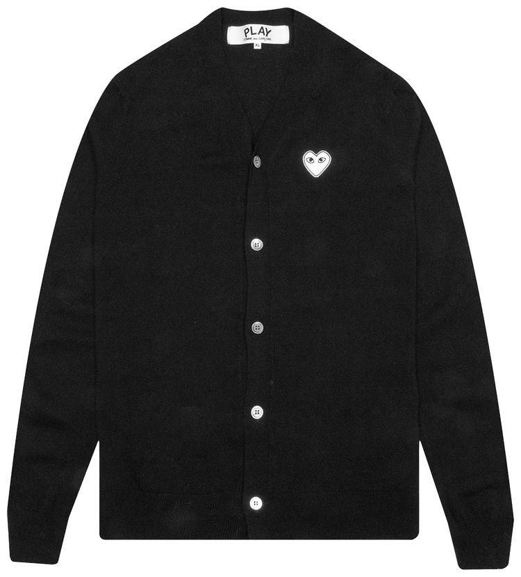 Comme des Garcons PLAY V Neck Cardigan Navy