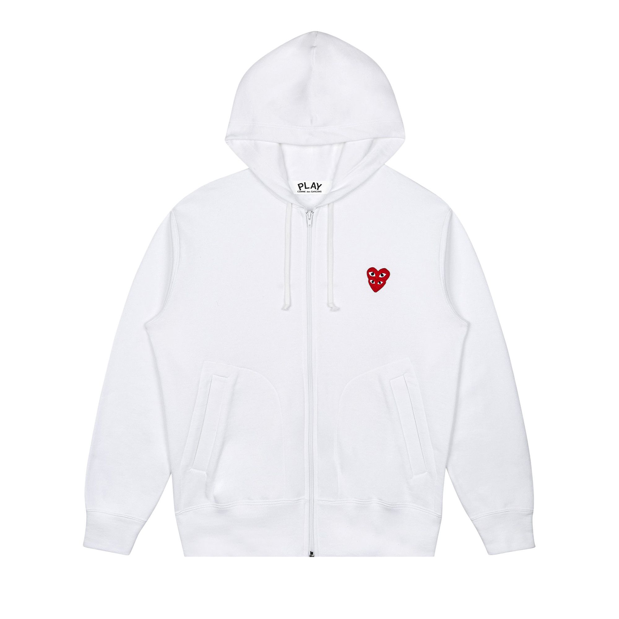 Buy Comme des Garcons PLAY Stacked Heart Hooded Sweatshirt White AZ T294 051 2 GOAT UK