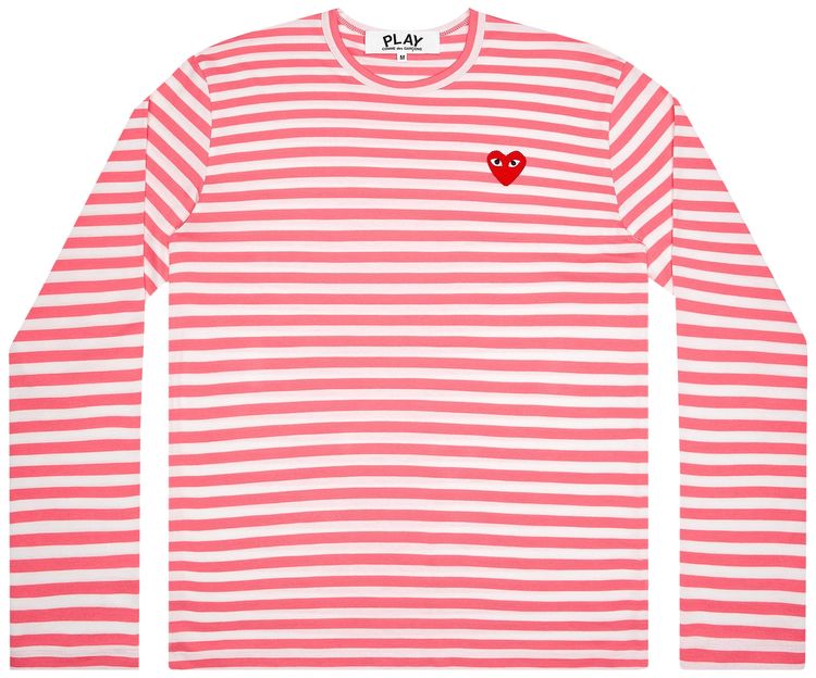 Comme des Garcons PLAY Pastelle Striped Long Sleeve Shirt Pink