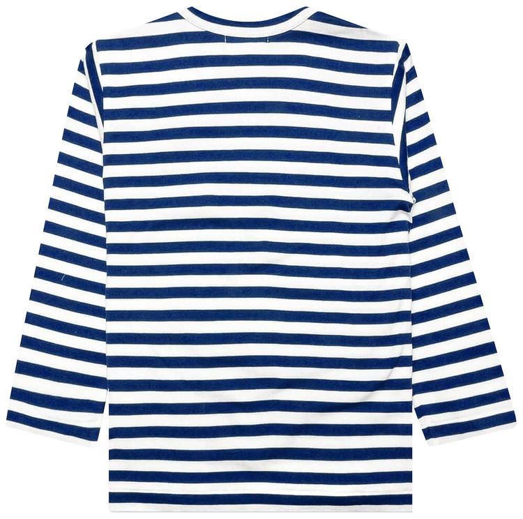 Comme des Garcons PLAY Striped Long Sleeve T Shirt WhiteBlue