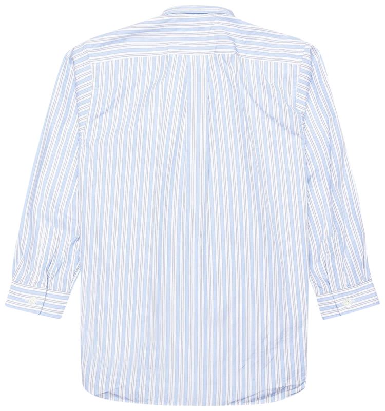 Comme des Garcons PLAY Long Sleeve Striped Shirt WhiteLight Blue