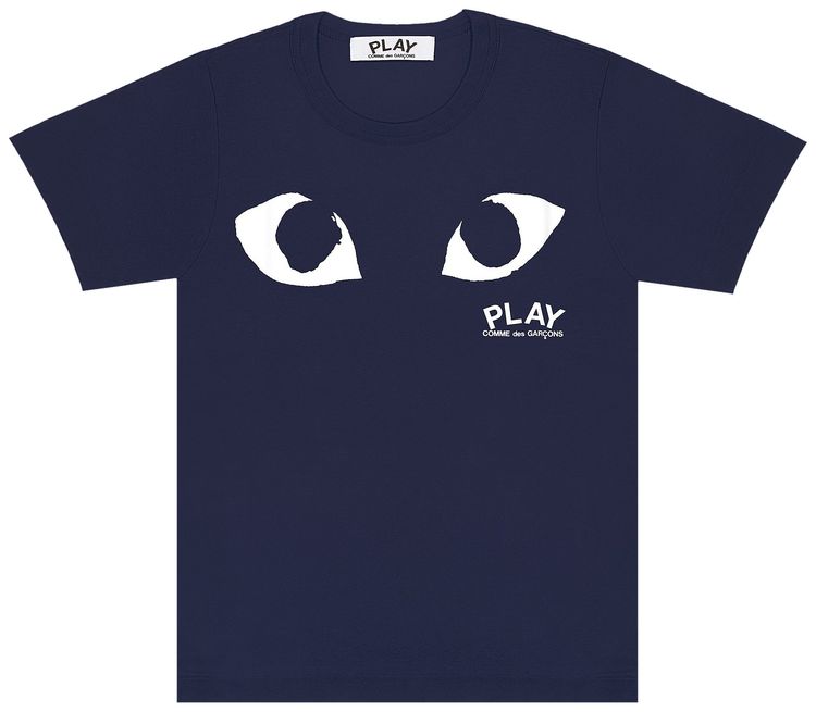 Comme des Garcons PLAY Eyes Logo Short Sleeve Tee Navy