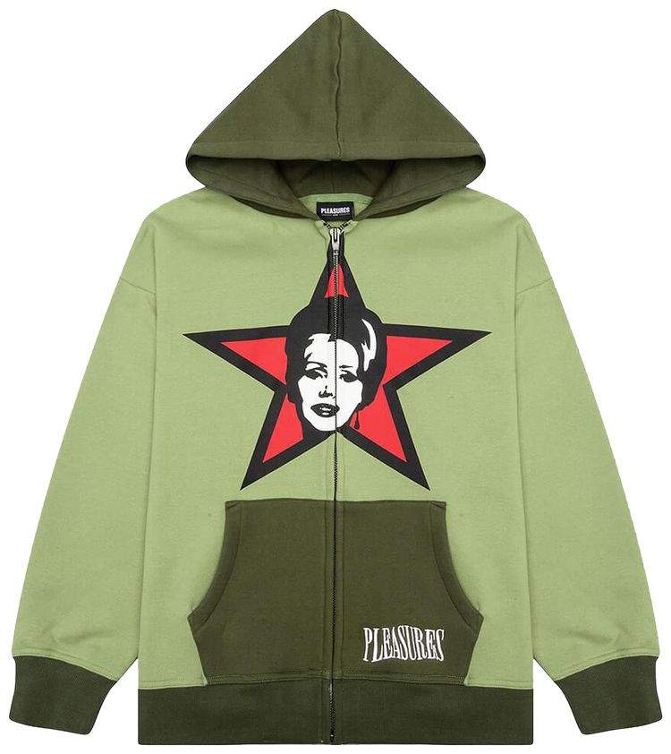 Pleasures Party Animal Zip Hoodie Green