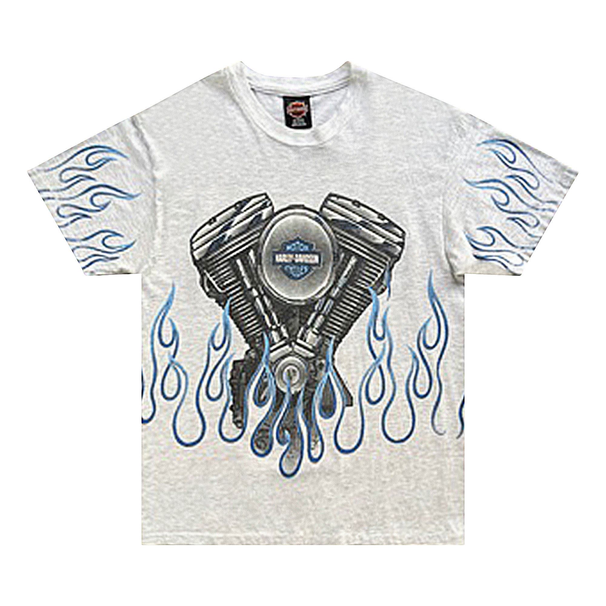 【メール便送料無料対応可】 Tee Flame Davidson Harley Vintage Buy 'Grey' 3099 - トップス