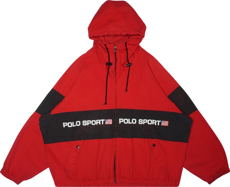 Pre-Owned Polo by Ralph Lauren Vintage Circa 1990's Sport Hooded Jacket 'Red/Navy'