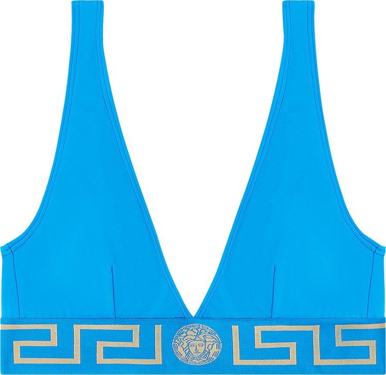 Buy Versace Greca Border Triangle Bikini Top 'Turquoise' - ABD01094 ...