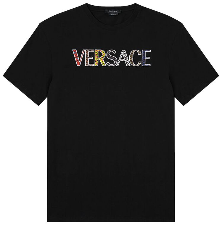 Versace Logo T Shirt Black