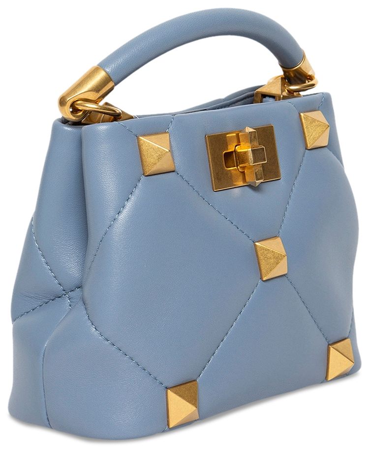 Valentino Roman Stud Quilted Mini Top Handle Bag Niagara