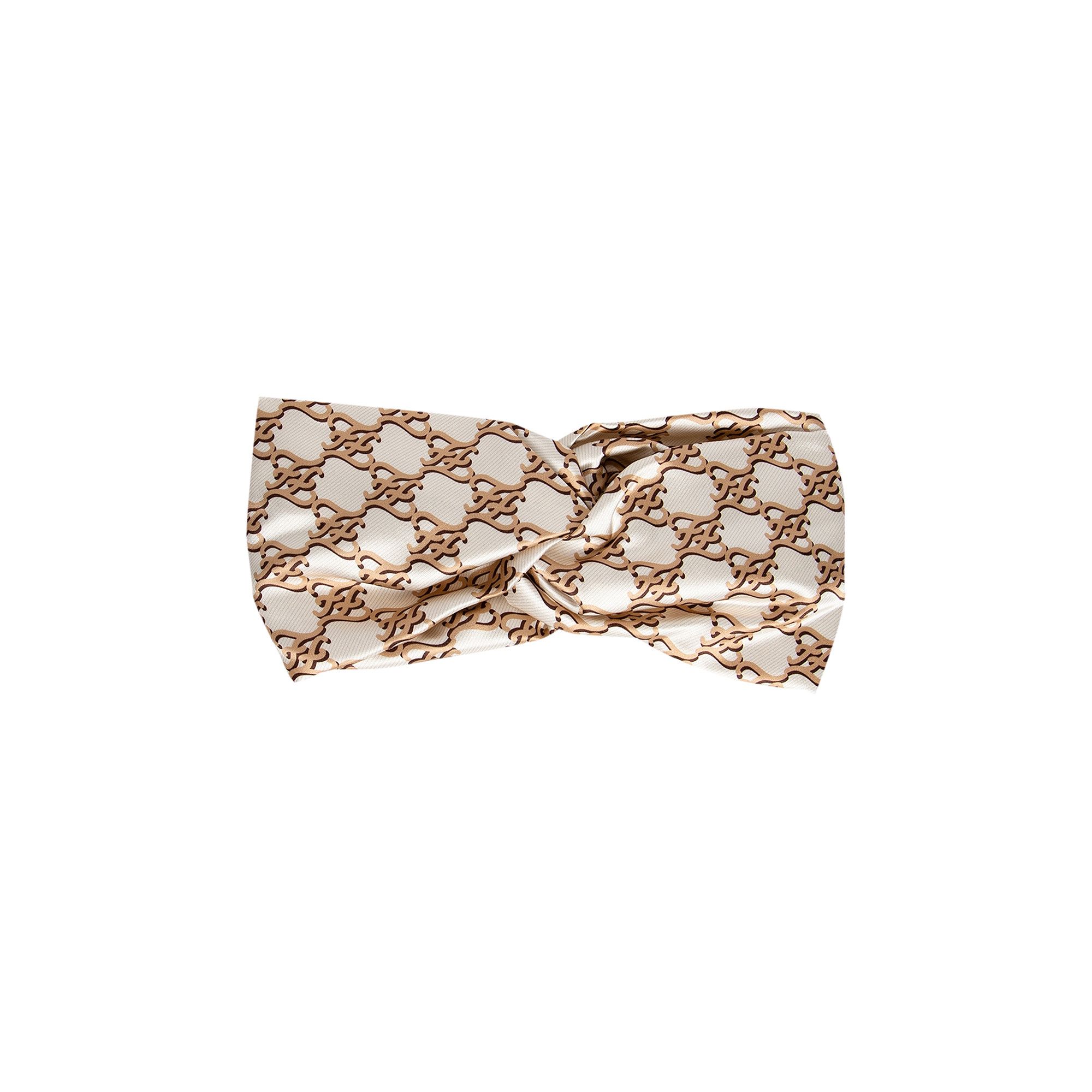 Buy Fendi Duchesse Logo Print Headband Light Cream FXT350 AHR6
